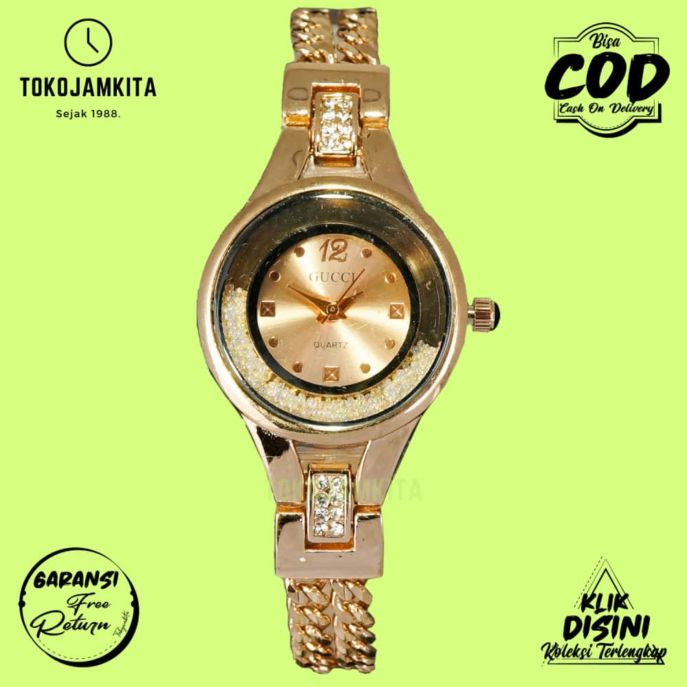 Jam Tangan Analog Fashion Fashion Permata Wanita GC-01 RF Rose Gold Analog,Quartz Original Terbaru