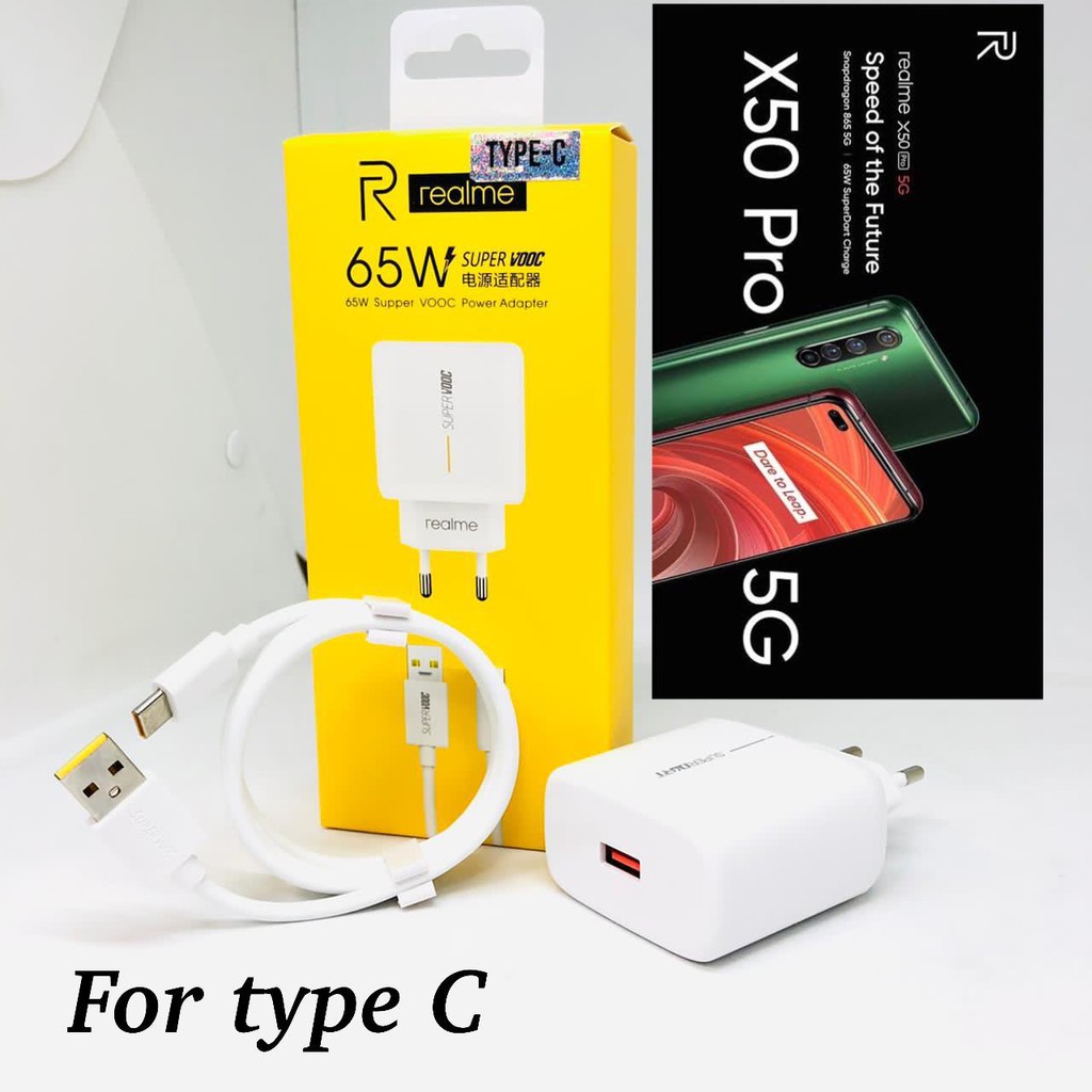 CHARGER CASAN REALME 65W X50PRO TYPE-C &amp; MICRO-USB Realme 3 / Realme 5 5i 5s ORIGINAL