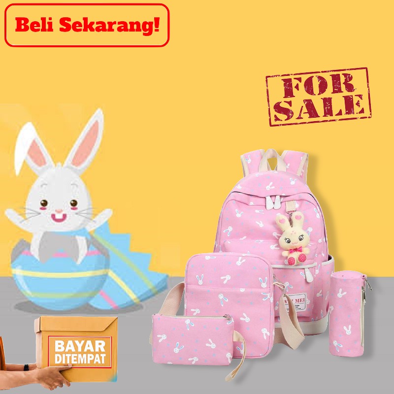 Tas Ransel 4 in 1 playboy TANPA BONEKA backpack Bandung tas sekolah tas anak