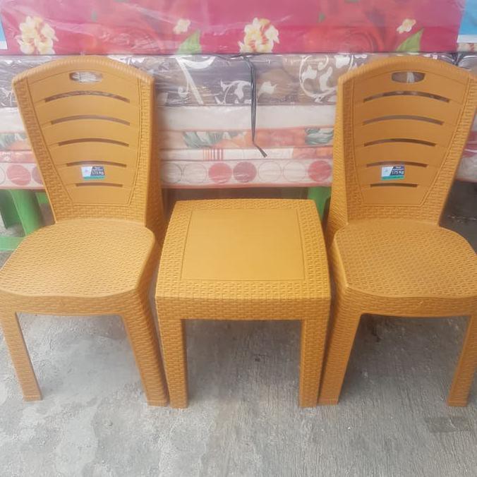 Kursi Teras Set Plastik Anyaman Rotan Tresshop_