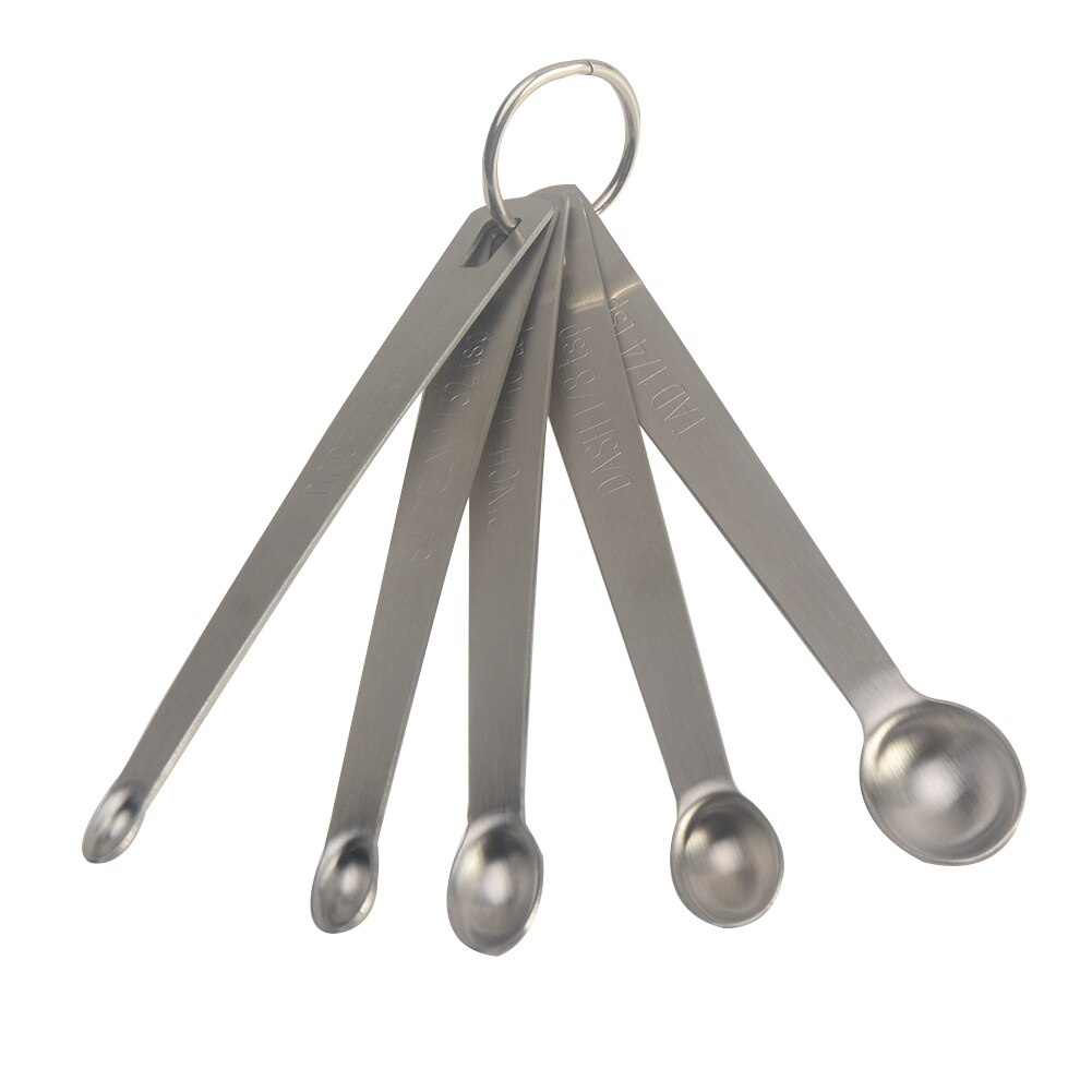 GSSi Houseen Sendok Takar Teh Cup Stainless Steel Measuring Spoon 5 Pcs - S301 - Silver Or-i