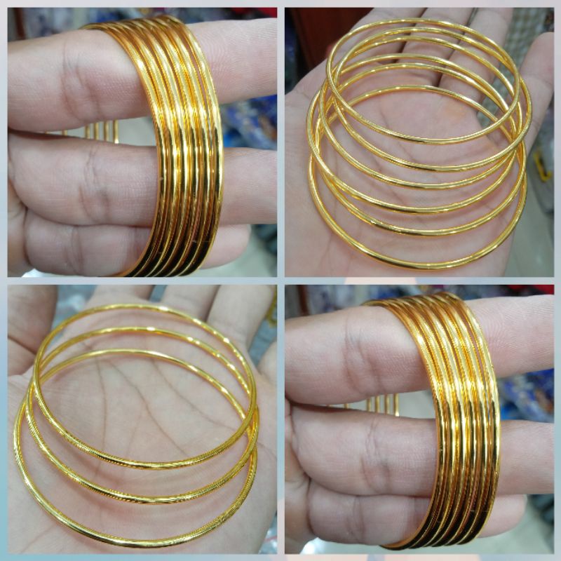 .Gelang keroncong xuping wanita berlapis emas isi 6pcs.