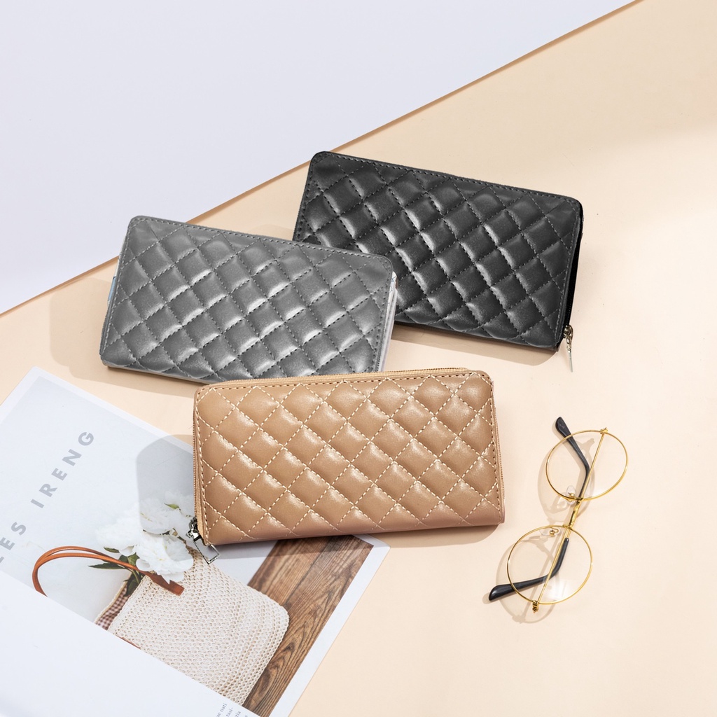 dompet panjang wanita kulit sintetis dompet korea tempat kartu dan uang muat tempat HP dompet wanita murah remaja trendy