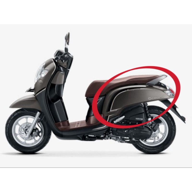 Cover Body Scoopy FI Injeksi tahun 2017 ke atas HITAM Tutup Rangka Bodi Kanan Kiri Scopy Fi Tenshi 1