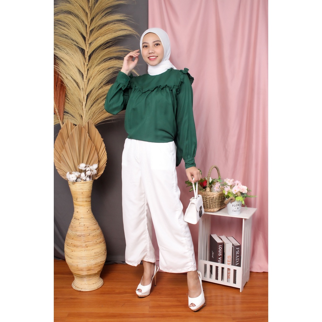 BEFAST - ZRX OOTD Wanita Blouse AIELA / Blouse Lolla I LAVANYA I Made top / Pakaian Blouse Wanita / Atasan Lengan Panjang / Blouse Polos Casual / Keluaran Terbaru 2022 / Blouse Crinckle Trendy / Terlaris