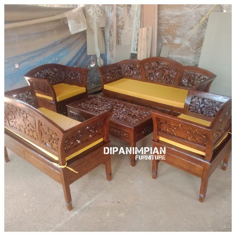 kursi tamu kartini murah - kursi tamu ukir jati