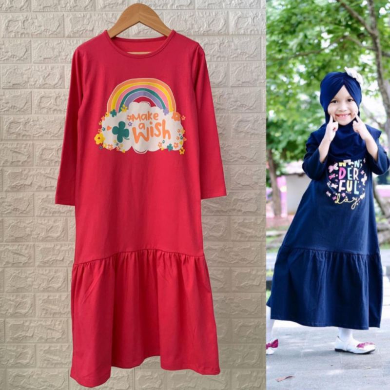 TERBARU GAMIS ANAK ANAK BAHAN KAOS/GAMIS ANAK PEREMPUAN TERMURAH