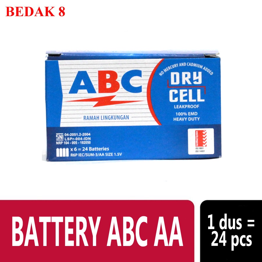 Baterai/ Battery ABC AA Biru Kecil/ A2 1 Dus isi 24 pcs