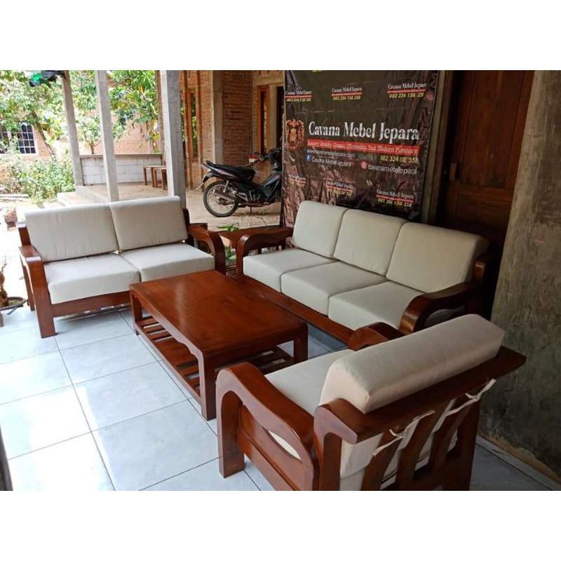 Kursi Tamu Sofa minimalis kayu jati, Kursi sofa jati jepara modern