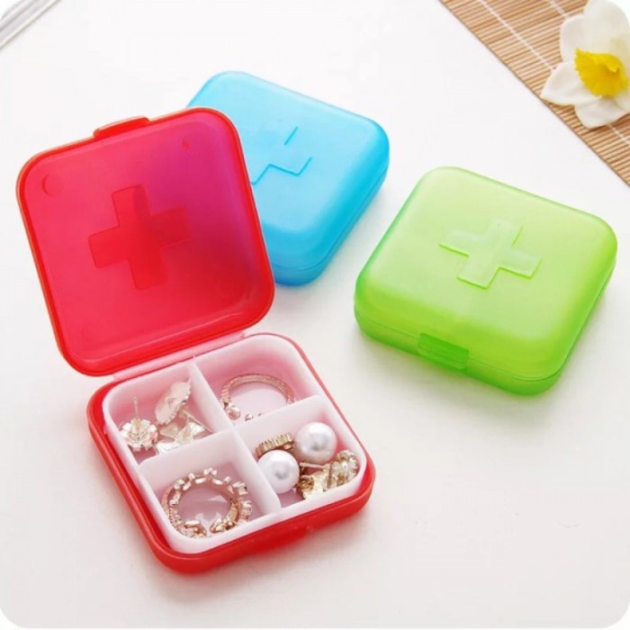 Kotak Obat Harian Medice Pill Box Organizer 4 Sekat Penyimpanan Obat