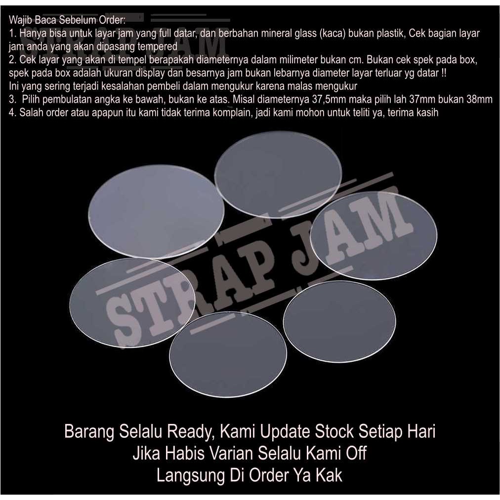 Tempered Glass Jam Tangan Diameter Layar 30mm 31mm 32mm 33mm 34mm / 35mm /36mm / 37mm / 38mm / 39mm / 40mm / 41mm / 42mm