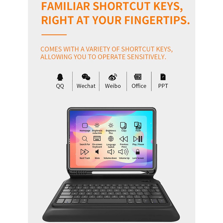 WIWU Smart Keyboard Folio Case with Keyboard - iPad 10.2 10.5 (2019) - Casing dan Bluetooth Keyboard