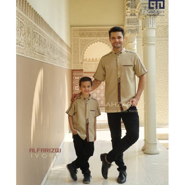 Alfarizqi Series Kemko Couple Original Ahzarayy Baju Koko Lebaran 2020