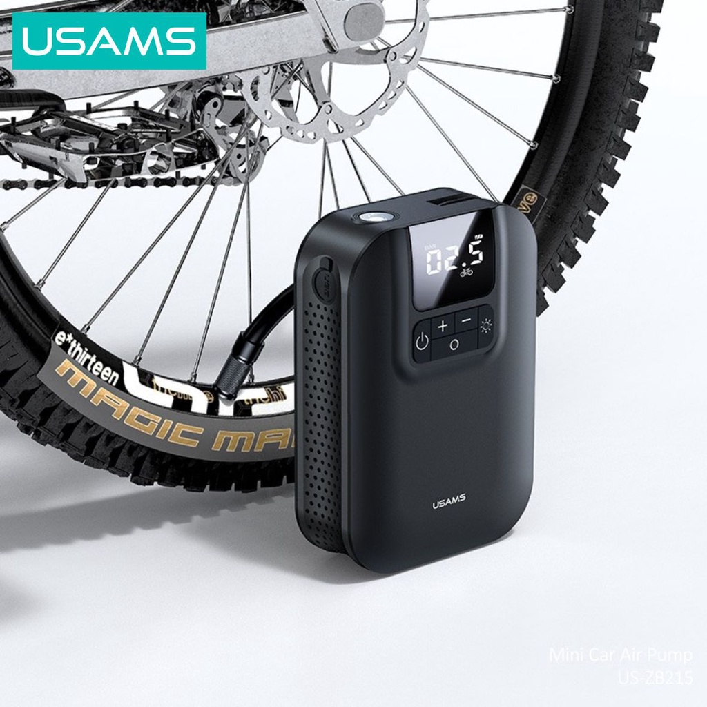 USAMS ZB215 Mini Car Air Pump Portable 5000mAh Pompa Angin Ban Mobil Elektrik