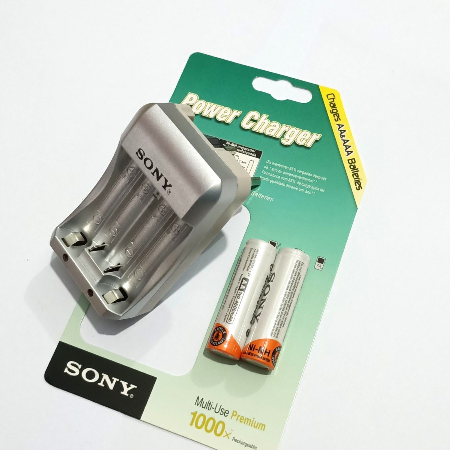 caharger Batre Sony AA/AAA original charger + batre AA ( 2 pcs ) casan batre sony murah grosir