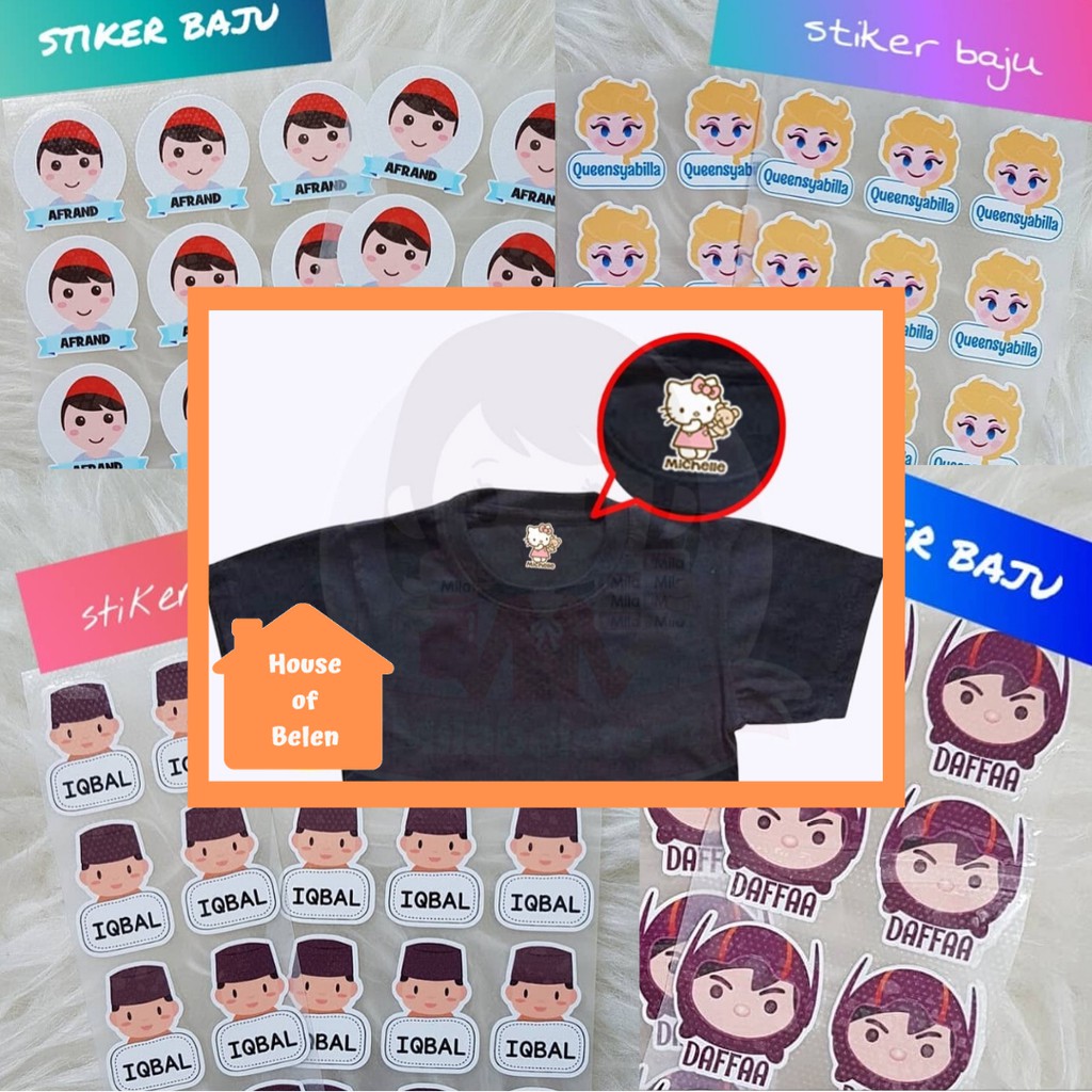 

Label Stiker Baju Karakter
