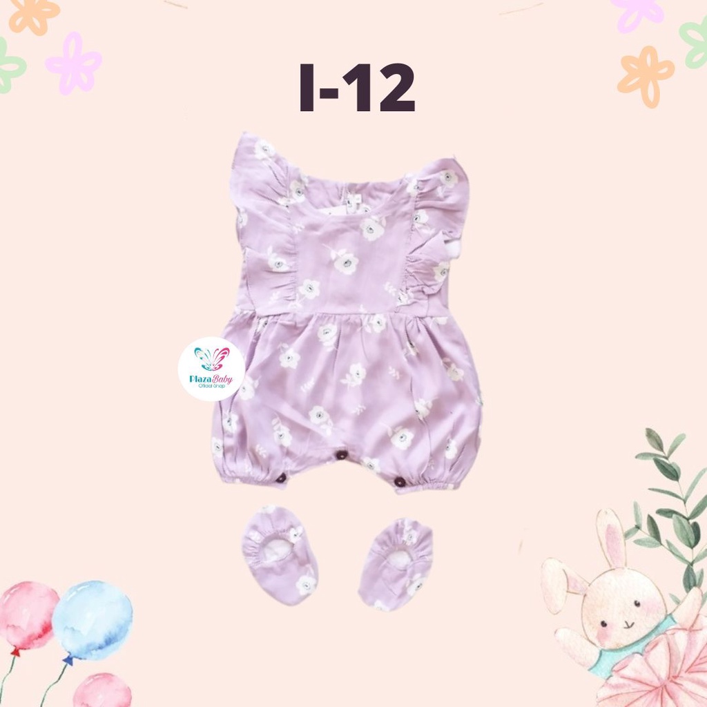 PROMO 7.7 plazababyku  JUMPSUIT ZEELAA setelan anak perempuan jumper bayi motif bunga lucu free sarung kaki PART2 BUBIBEE