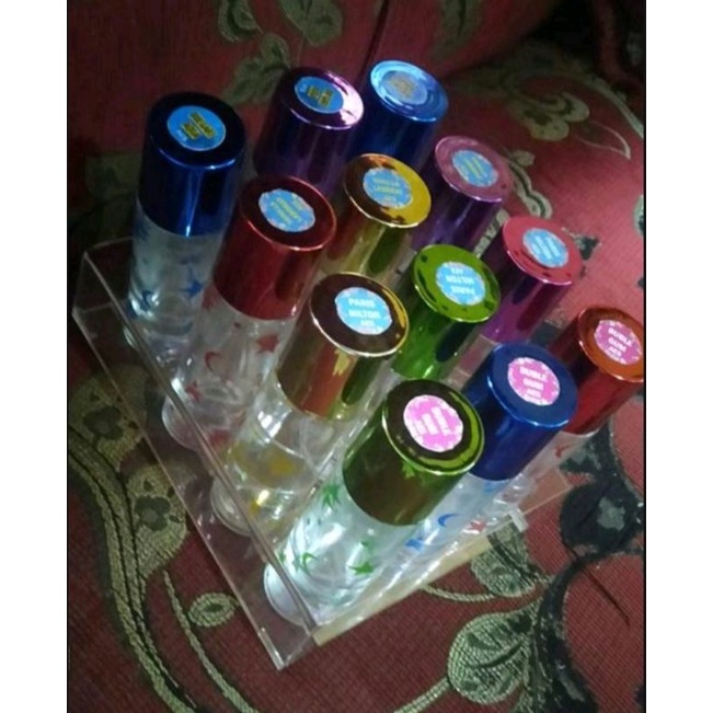 tatakan parfum acrylic botol casa 30ml 12 lubang praktis