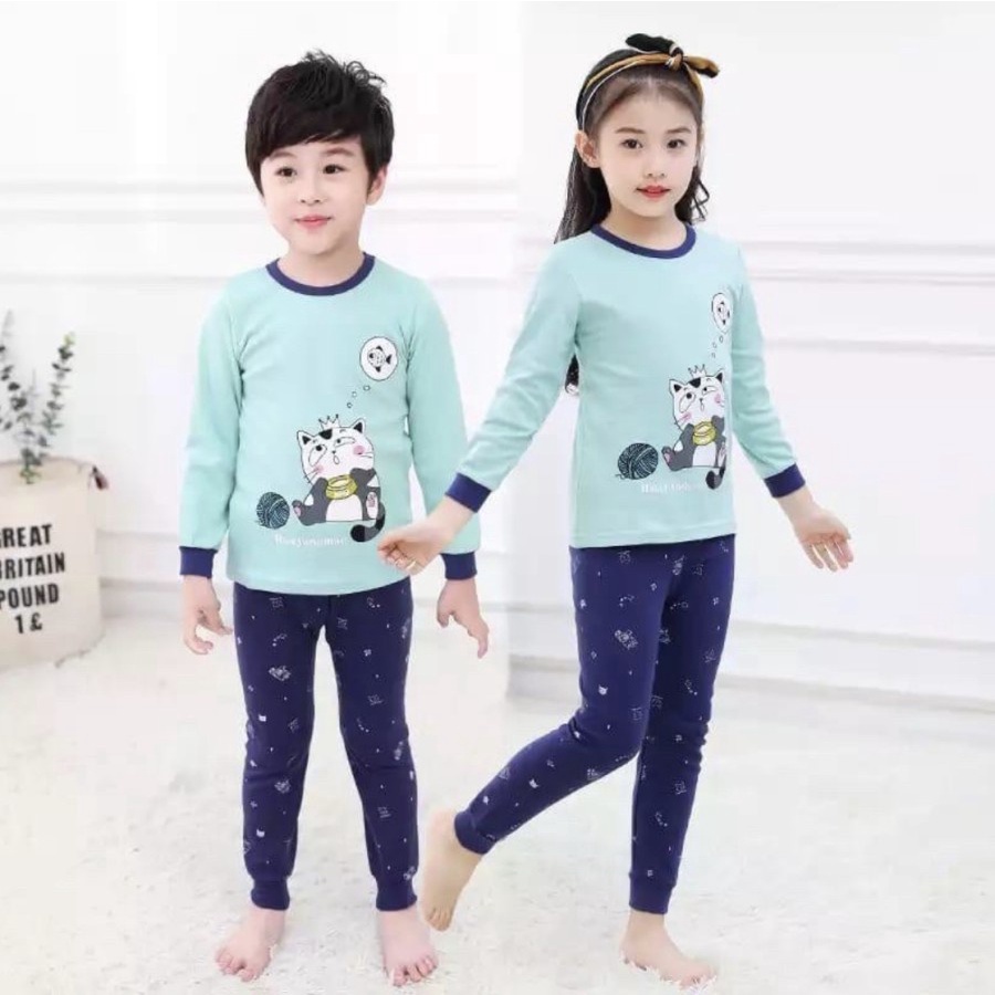 BAJU PIYAMA ANAK UNISEX IMPORT 4-10THN NEW ARRIVAL SET CELANA PANJANG