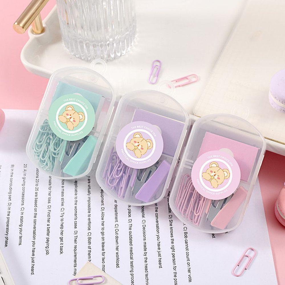 Pineapple Stapler Set Cute Morandi Color Alat Pengikat Logam