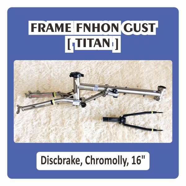 Frame Set Fnhon Gust Disc Brake Titanium Titan Campagne Gold Db Discbrake 16 Inch  Tanpa Handlepost