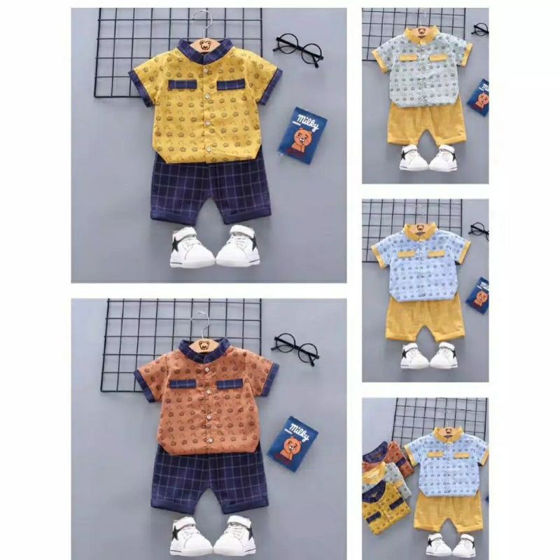 [AS] Setelan baju anak bayi koko motif Crown