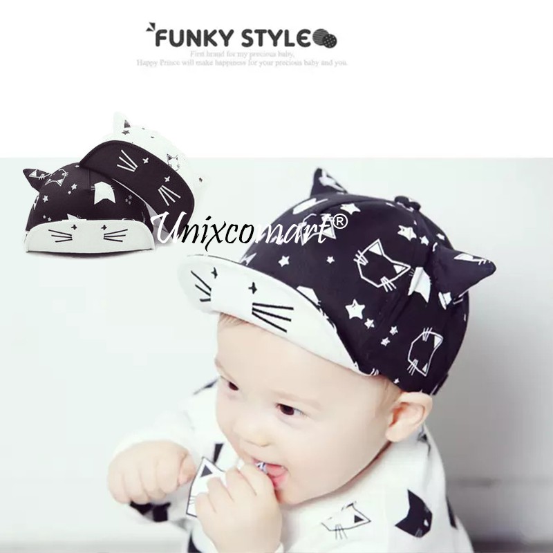 Topi Anak Bayi TOTOCAT Star Hat BW Topi Anak Bayi Lucu Bintang Kucing