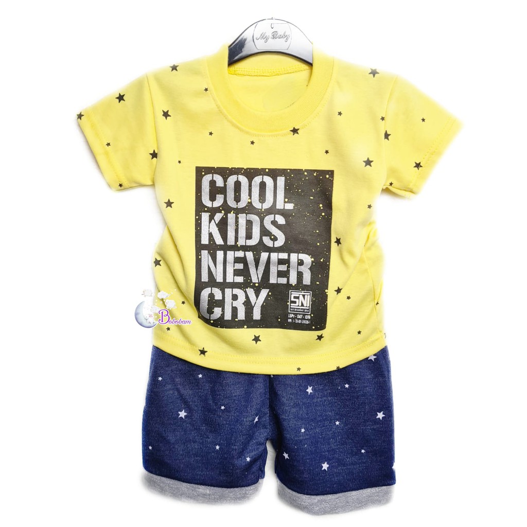 BAJU BAYI ECER CASUAL KASUAL SETELAN ANAK COOL KIDS NEVER CRY / SETELAN ANAK HARGA GROSIR