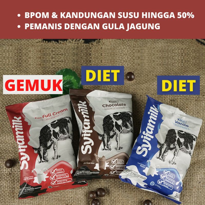 

TERLARIS !! SUSU SAPI SYIFAMILK 350 GRAM PENGGEMUK DAN DIET SEHAT GULA JAGUNG AMAN DIABETES BPOM SUSU ANAK SKIM HALAL