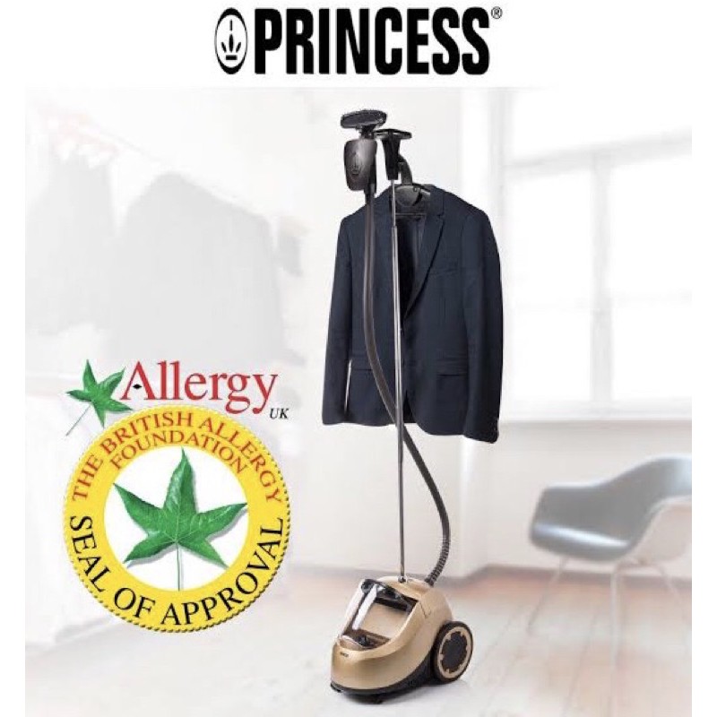 Princess Vertical Garment Steamer Pro Baju Pakaian Setrika Uap Gold
