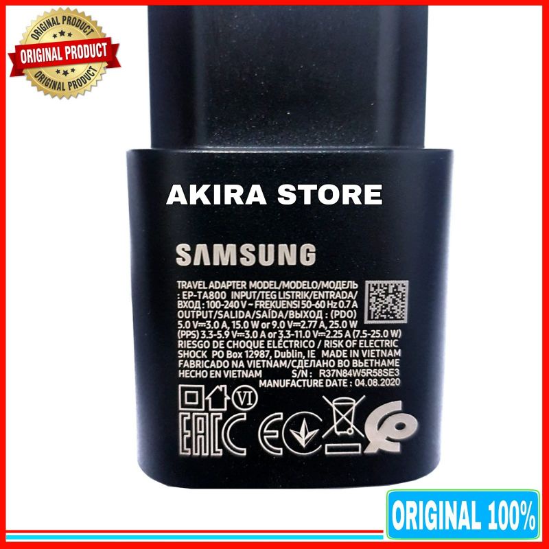 Charger Samsung Galaxy A33 5G A53 5G A73 5G ORIGINAL 100% Sein Super Fast Charging Type C 25W