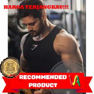 Singlet baju kaos gym fitness shark gym training pria