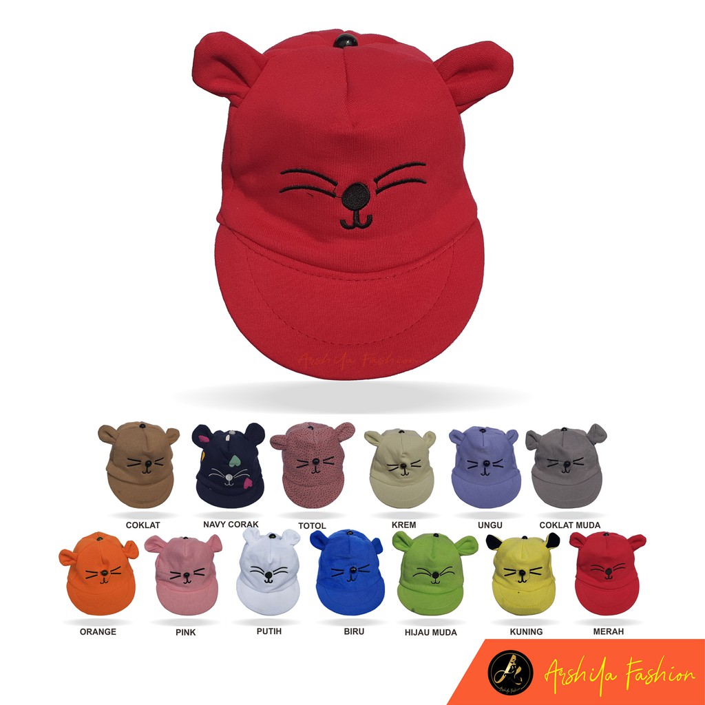 TERLARIS Topi Bayi Karakter Kucing / Topi Kucing Bayi /Hidayahshop