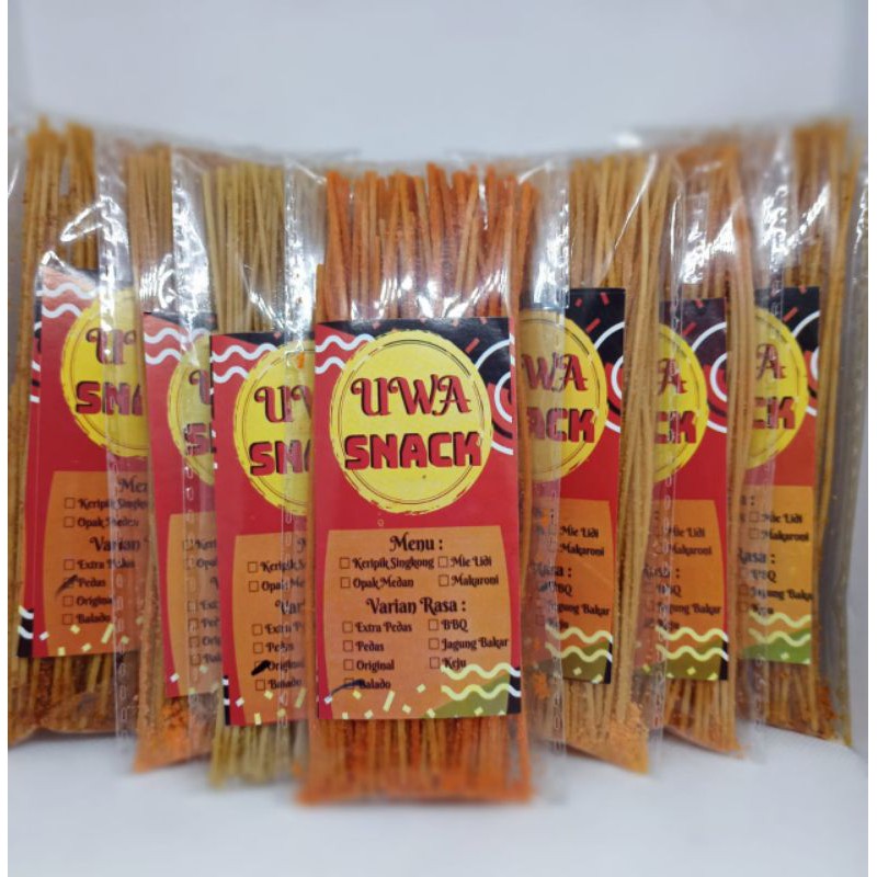 Mie Lidi Kemasan 40 gram Paket 10Pcs Uwa Snack