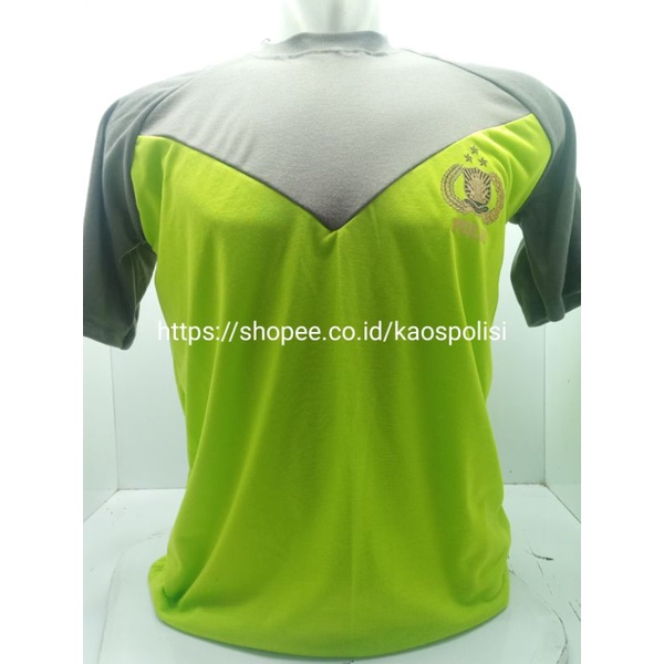 Kaos Polisi Dalaman hijau stabilo