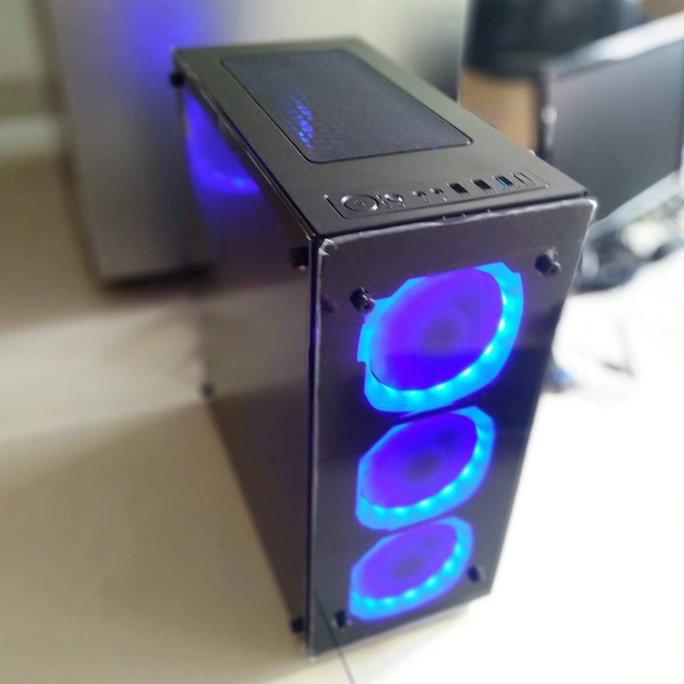 CASING GAMING INFINITY VESTA WITH 4 FAN LED BLUE ATX GAMING PC CASE CASING + FAN