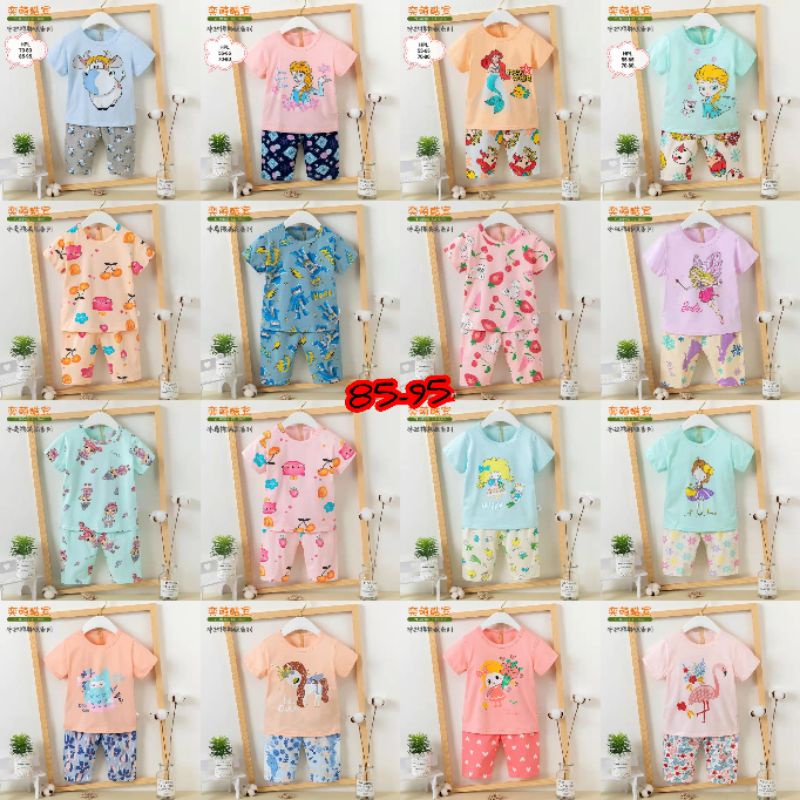 KUBAO piyama anak import celana 3/4 HPL 7-9 tahun