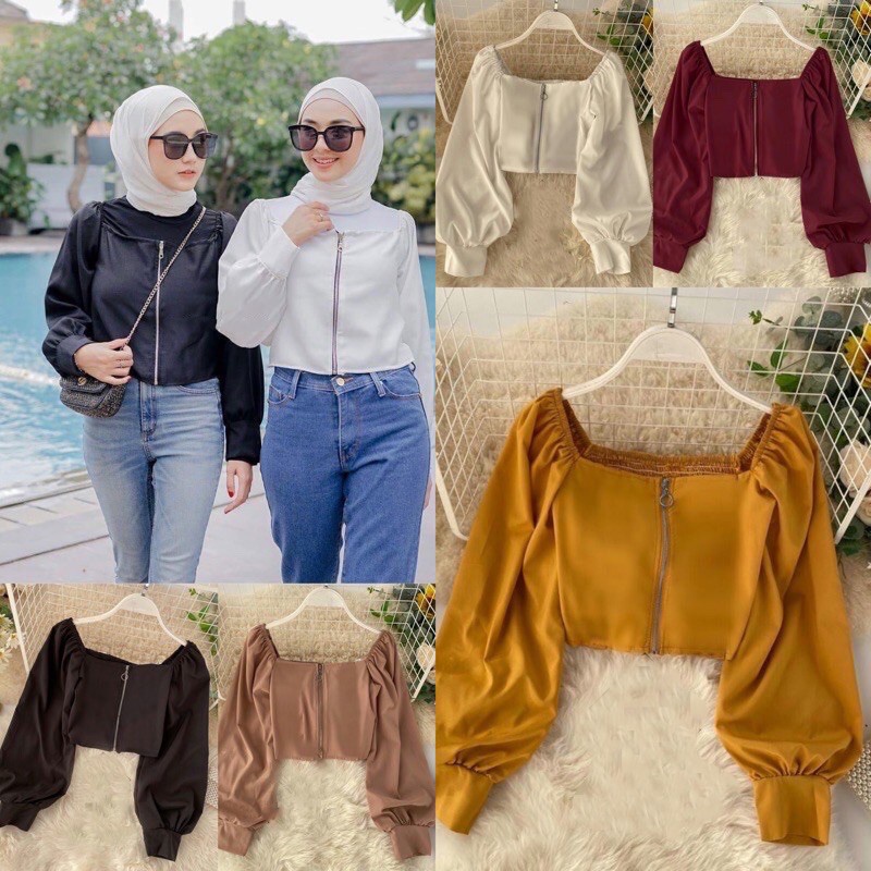 NONGKI PASHION CROP ZIPPER