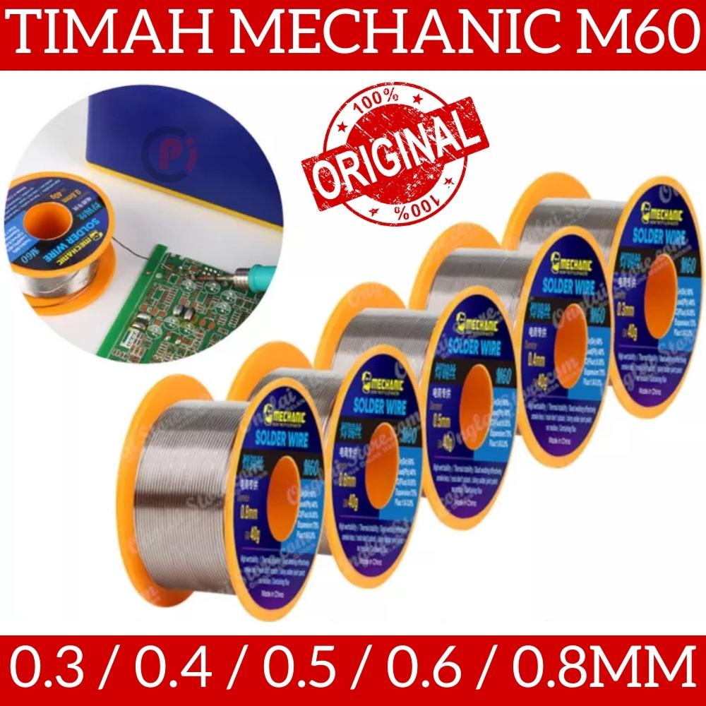 Original Mechanic M60 Timah Solder Ukuran 0.3 0.4 0.5 0.6 0.8 mm 40 Gr