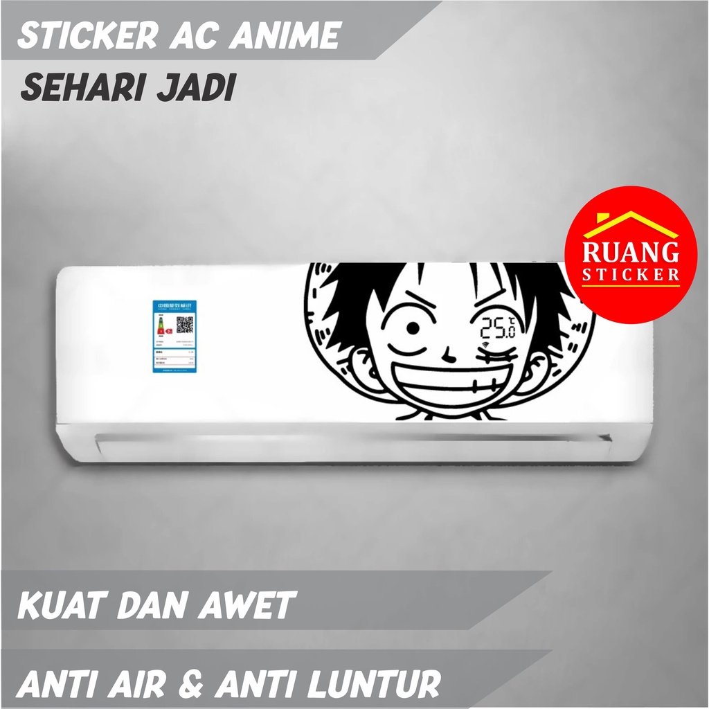 STIKER AC AIR CONDITIONER ANIME GOKU ONE PIECE JUJUTSU KAISEN LUFFY GOJO HOLOGRAM/NON HOLOGRAM CUSTOM STICKER