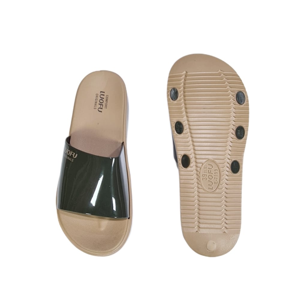 LUOFU ORIGINAL sandal karet empuk murah wanita selop sendal cewek import E7199A2-SM5W