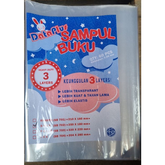 

Sampul Buku Plastik Tebal Boxy/Panjang 60