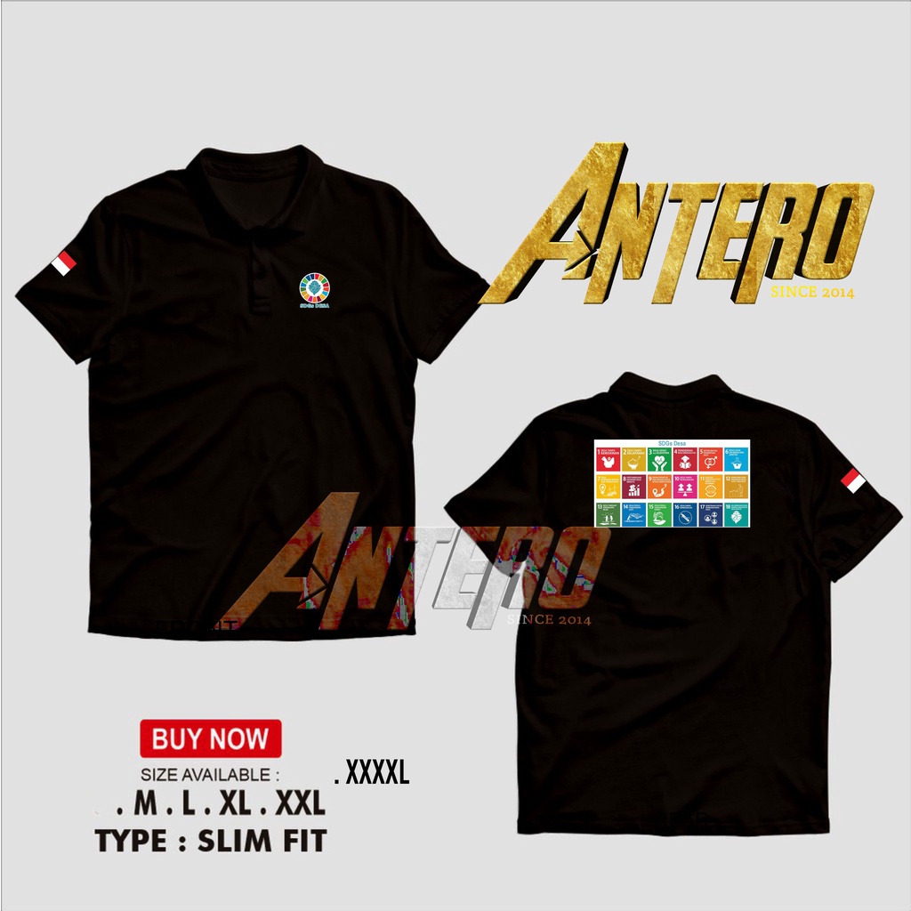 Kaos kerah polo shirt SDGS Desa free nama desa kementrian desa