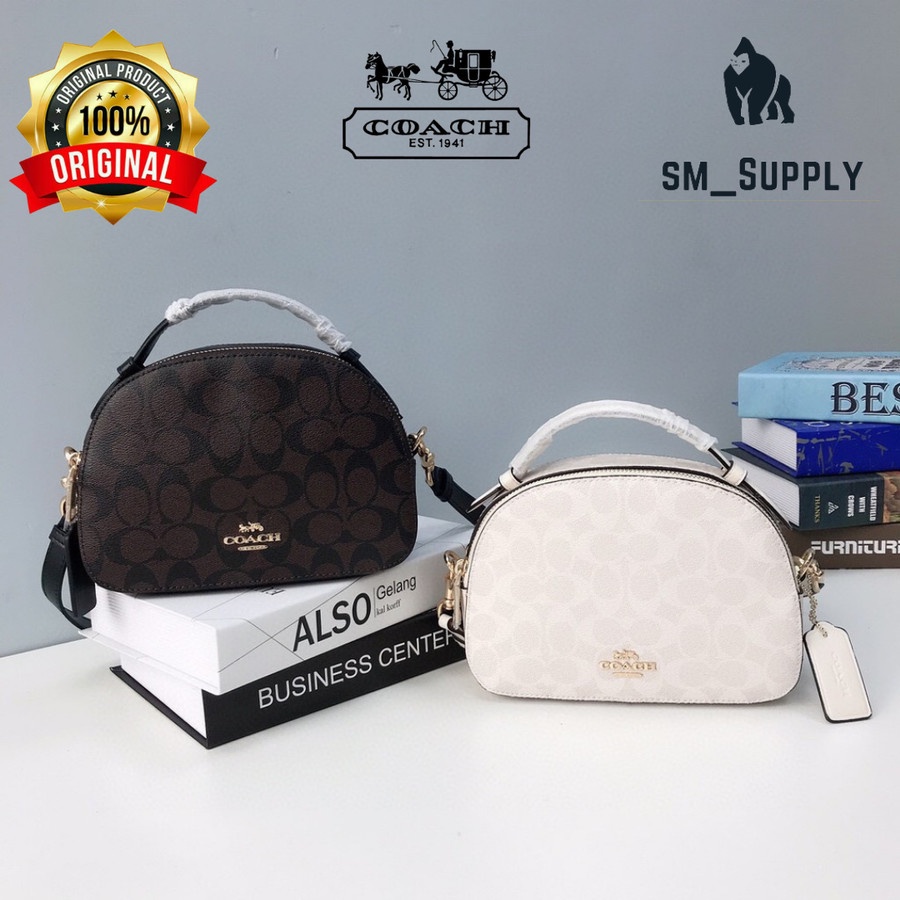 COACH CROSSBODY BAG SIGNATURE SERENA SATCHEL - BROWN