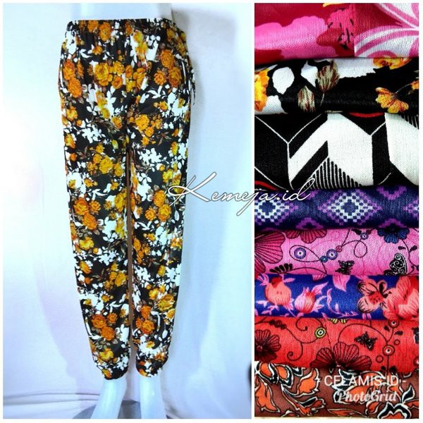 LEGGING BAWAHAN WANITA - Celana Legging Motif Cumi Kerut Bahan Hyget