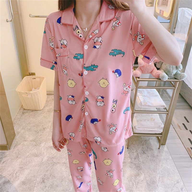 Baju Tidur wanita Piyama import Pakaian tidur celana panjang pajamas sleepwear piama wanita-8