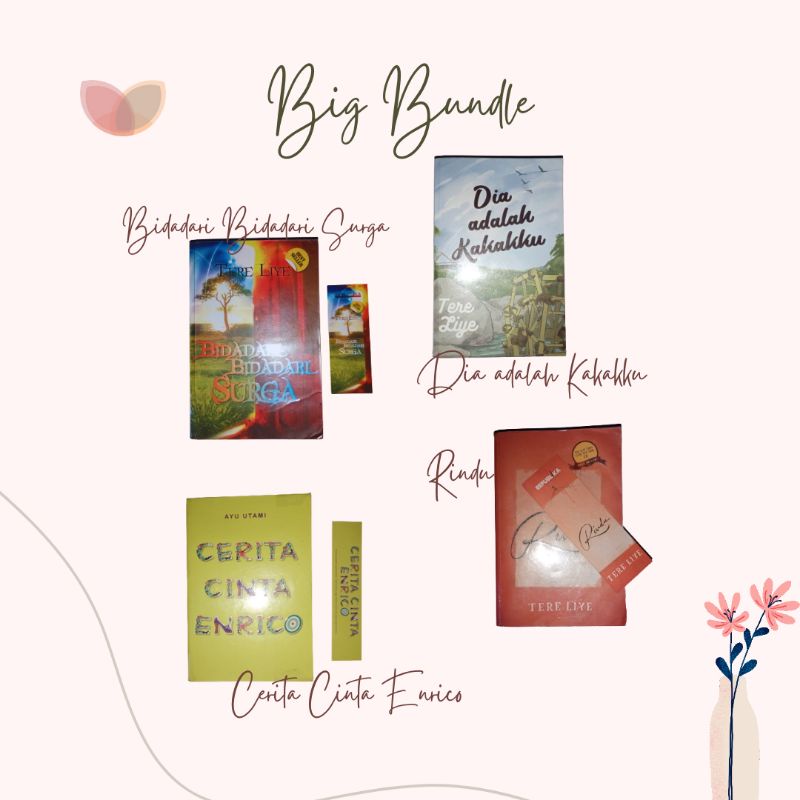 Bundling Sastra TERE LIYE Rindu/Bidadari Surga/Dia adalah Kakakku AYU UTAMI Cerita Cinta Enrico