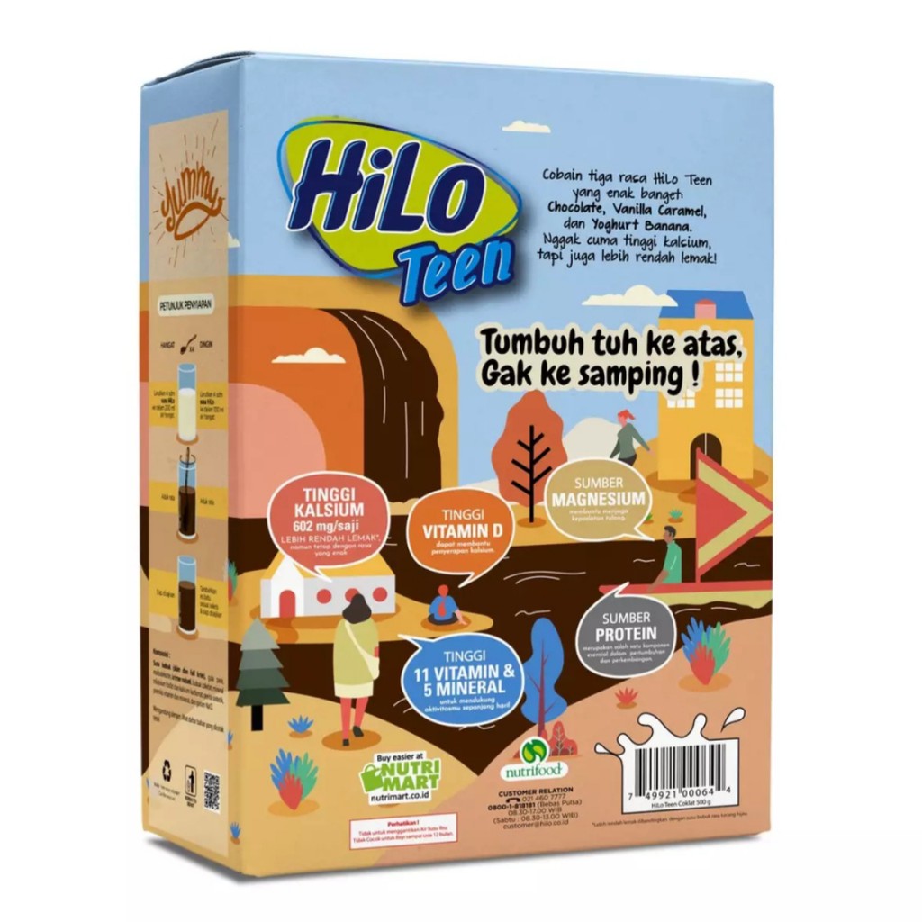 Hilo Teen Chocolate 500gr - Susu Tinggi Kalsium Rendah Lemak