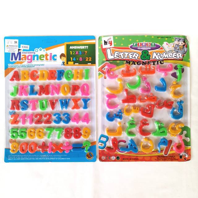 Magnet Kulkas Huruf + Angka Magnetic Letters Numbers Hijaiyah Arabic Kecil