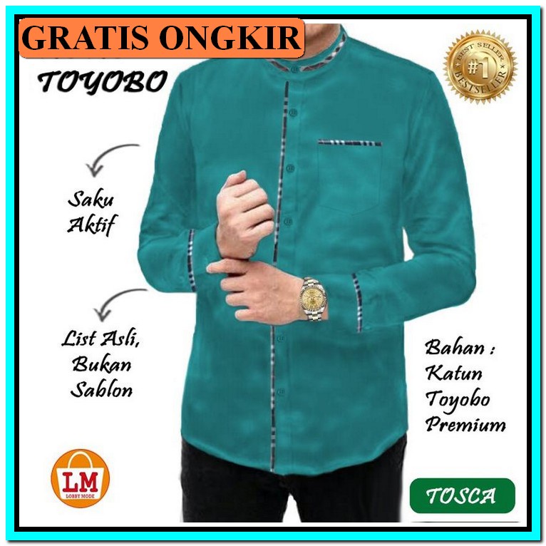 Kemko Harley Khusus Size Xxl 2L Ld 120 Cm (Tangan Panjang) Koko Tasbiy Baju Kemeja Koko Pria Lenga